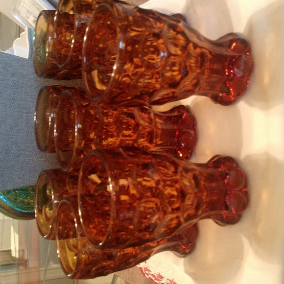unknown Dining Vintage Amber 4 Oz Juice Glasses Poshmark